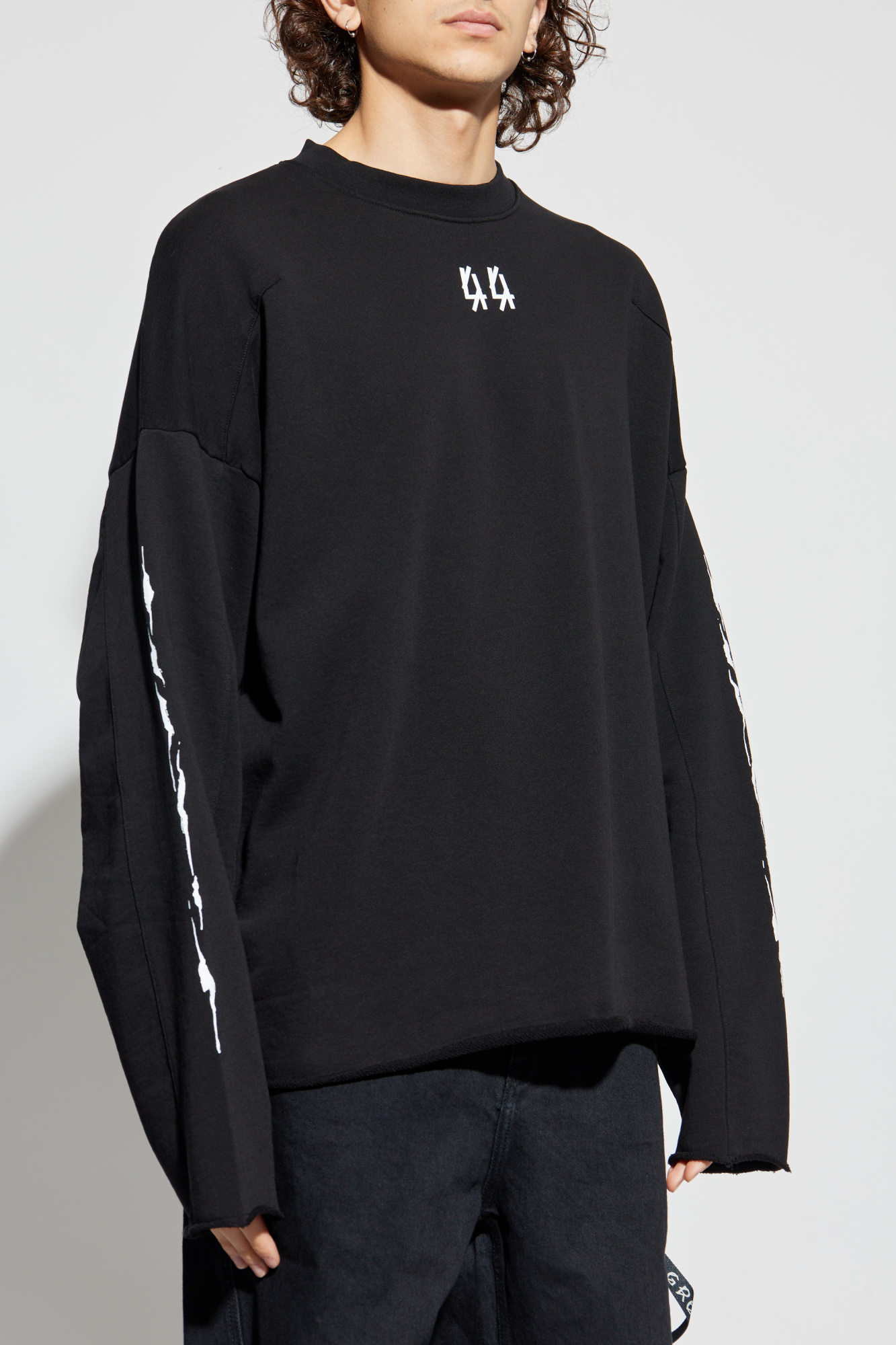 スウェット・トレーナー 44 LABEL GROUP BLACK, WHITE AND RED COTTON SWEATSHIRT 44 Label Group Sweatshirt with logo | Men's Clothing | Vitkac